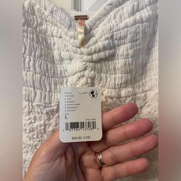 Free People Smocked Drop Waist Midi Dress - Picture 2 of 6